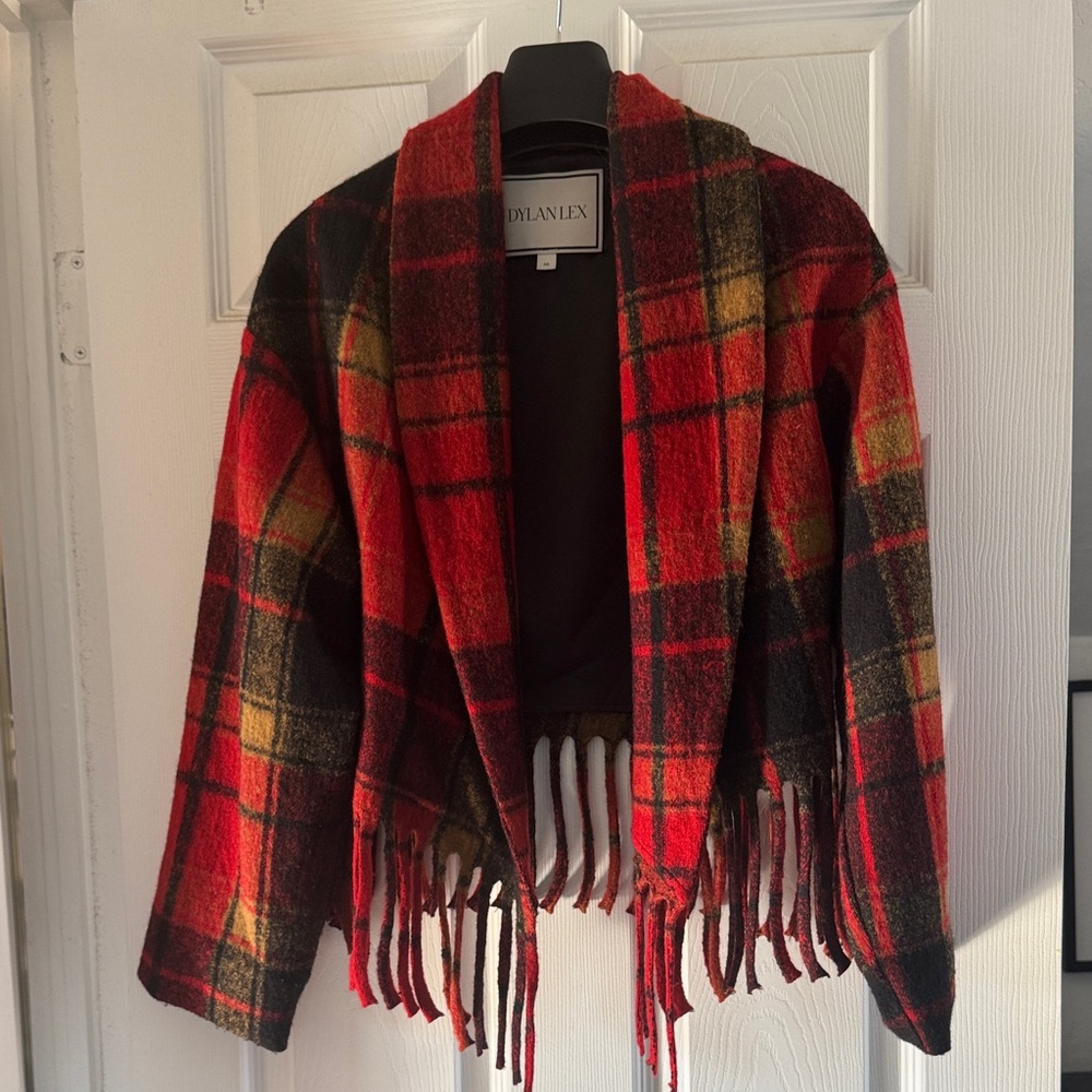 DylanLex Women's Red and Black Plaid jacket